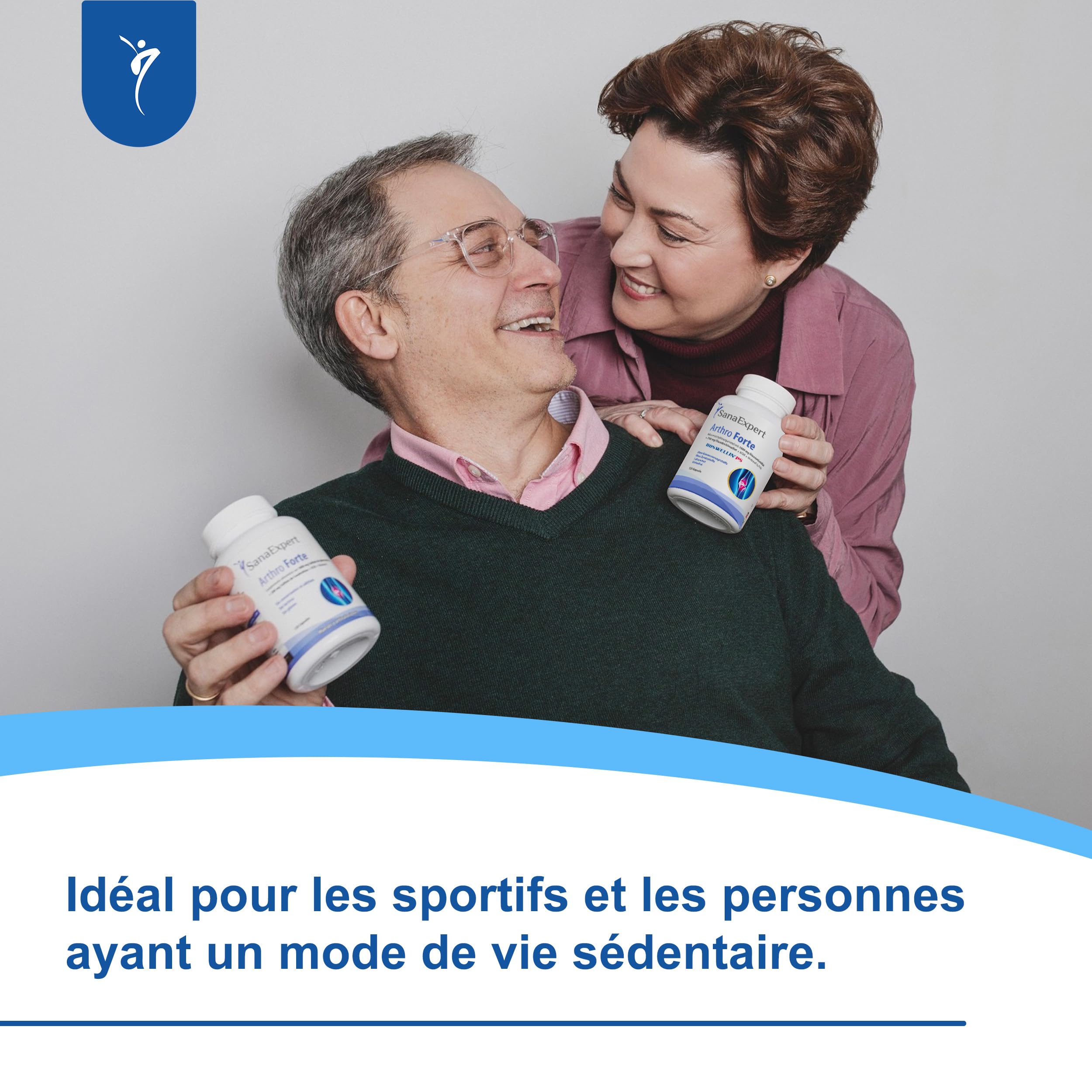 SanaExpert Arthro Forte | Support Naturel pour les Articulations et les Os | avec MSM, Sulfate de Glucosamine, Chondroïtine | 120 Capsules | Ingrédients 100% Naturels | Fabriqué en Allemagne