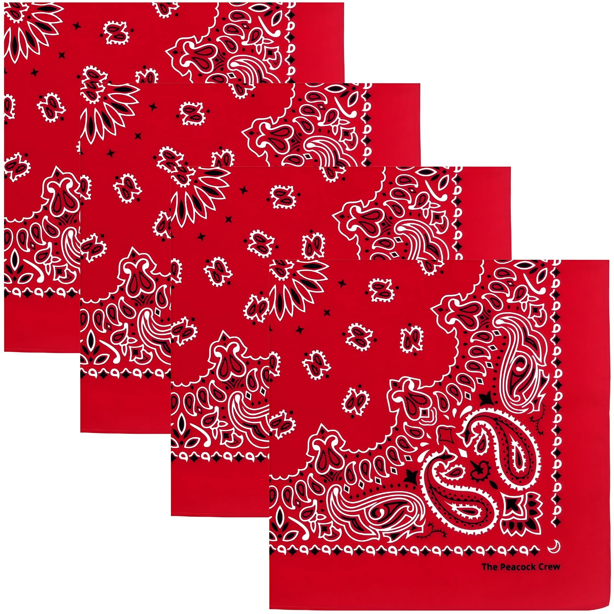The Peacock Crew Premium Soft Cotton Bandanas Pack for Men and Women Paisley 22 x 22 inches