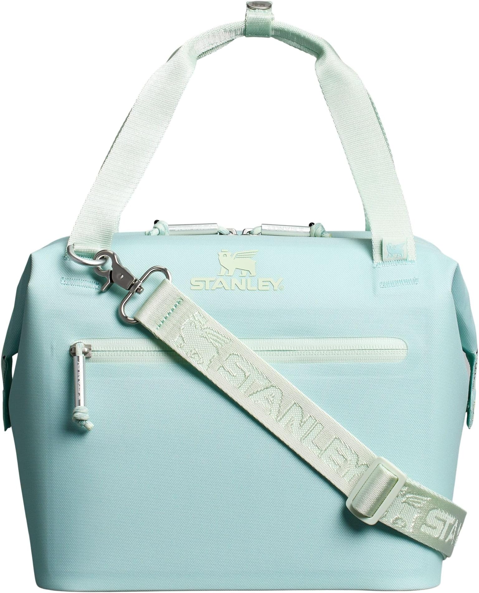 All Day Julienne Mini Soft Cooler Bag and Lunch Box 7.4 Quarts | 10 Can Cooler with Handles and Strap | Stays Cold for Hours | Insulated Travel Bag with Zipper | BPA-Free | Seafoam