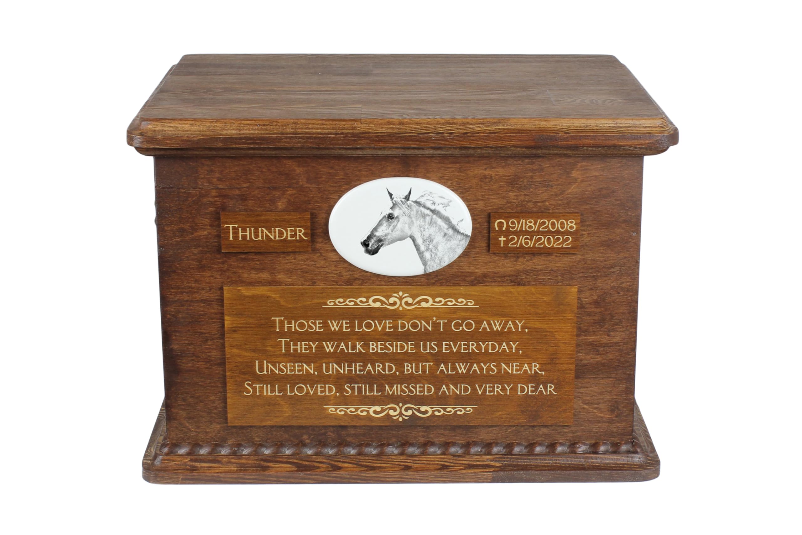 Urne de cheval de grande taille avec poignées en laiton massif