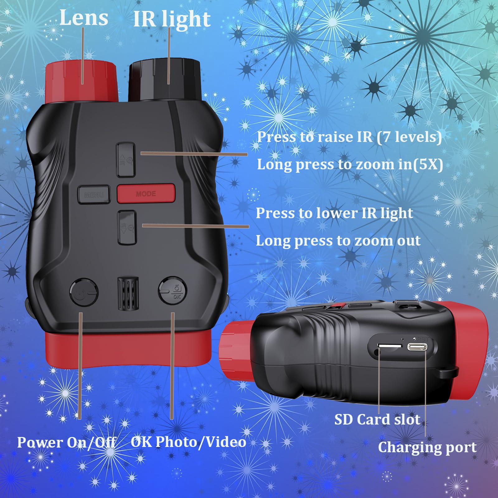 Kids Camera & Night Vision Goggles For Kids Boys And Girls, Christmas