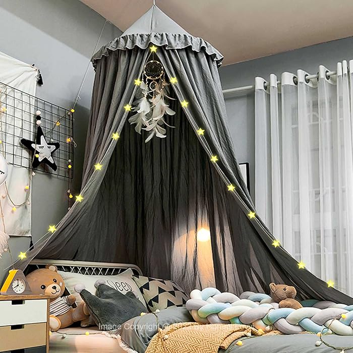 Buy Hommi Lovvi Bed Canopy for Girls, Dreamy Frills Ceiling Hanging