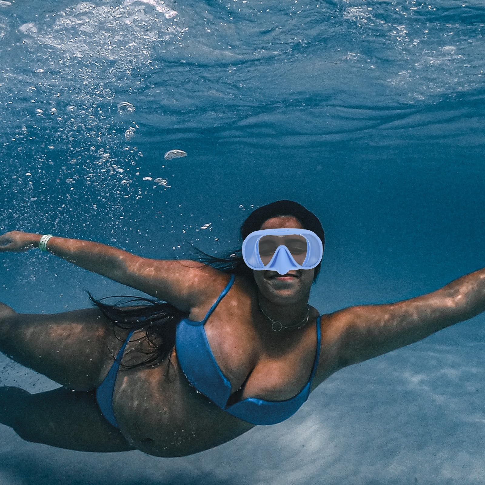 INOOMP Equipo de Snorkel para Adultos con Diseño Integrado, Gafas de Silicona y Templado, Tubo Plegable y Fácil Almacenamiento para Buceo y Viajes