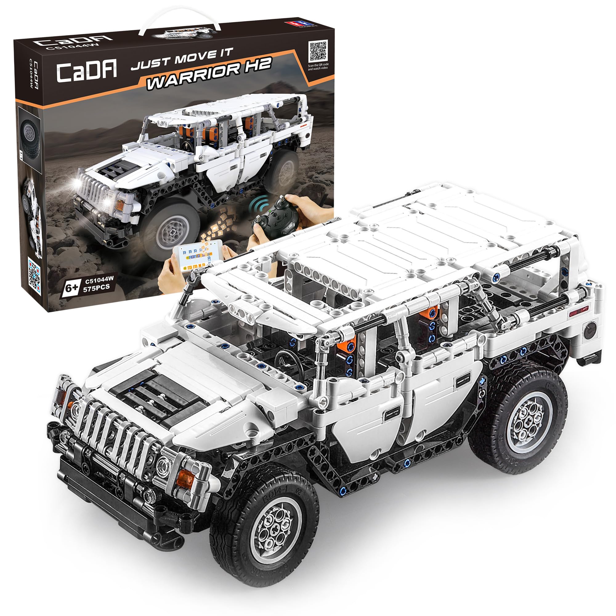 CaDA Warrior H2 Off-Roader Car - 575 Pieces - Self-Build Brick Building Block Model C51044W
