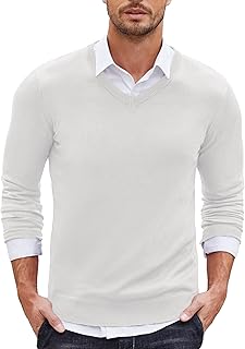 COOFANDY Men\'s V Neck Jumper Knitted Plain Mens Sweaters Casual Slim Fit Men Pullover Fashion Warm Sweater