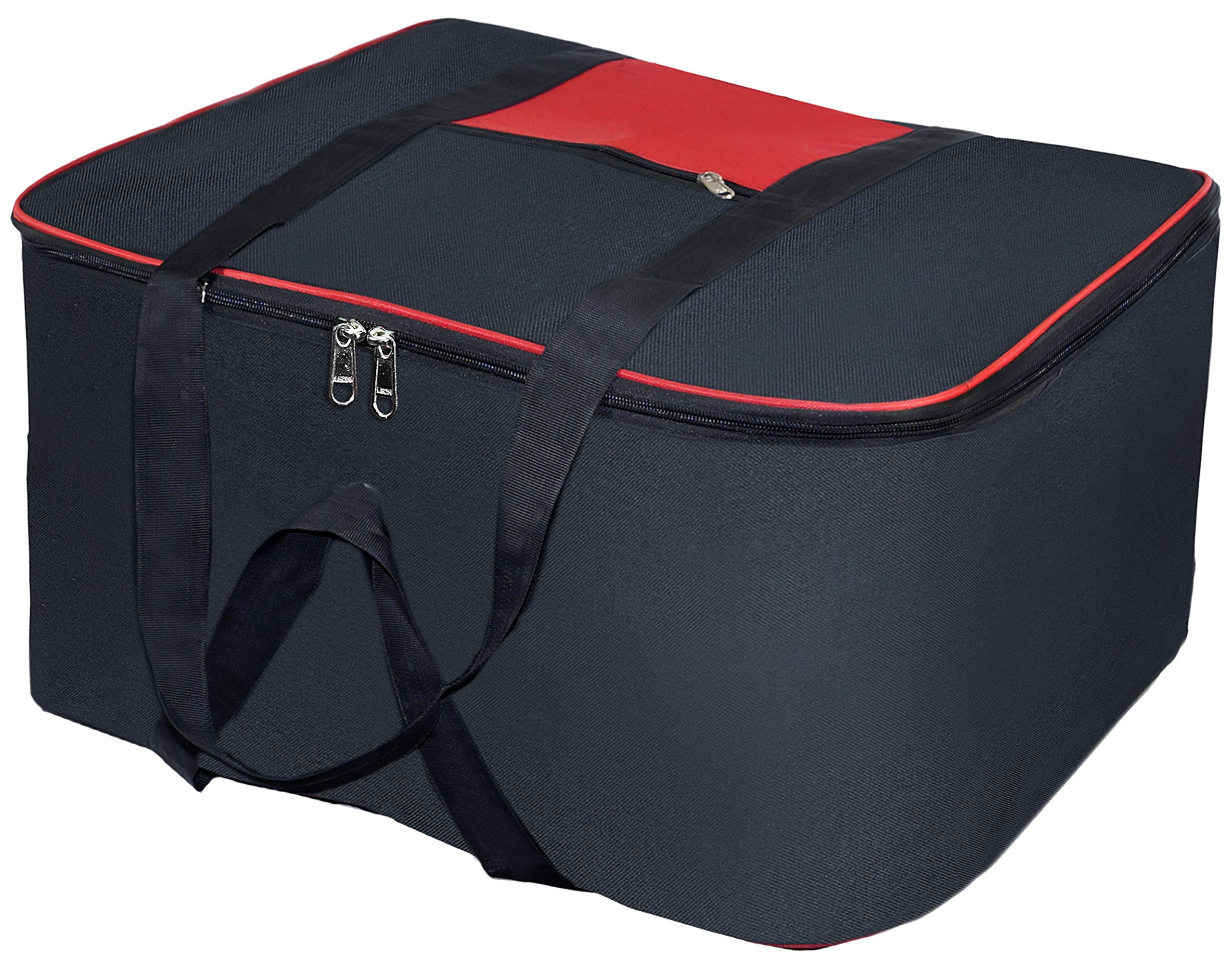 SAITECH IT Nylon Big Underbed Moisture Proof Storage Bag With Zippered Closure And Handle Black