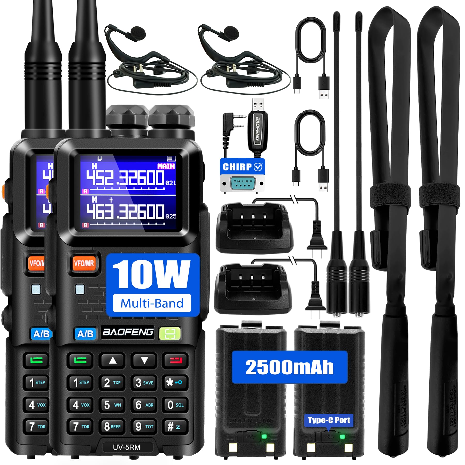 BAOFENG 5RM Ham Radio — 10W Power with 999 Channels