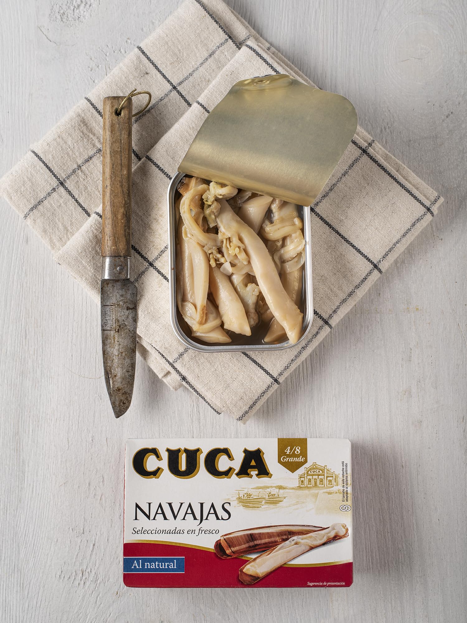 Navajas Cuca al natural 4/8 piezas grande pack 5 latas 120gr
