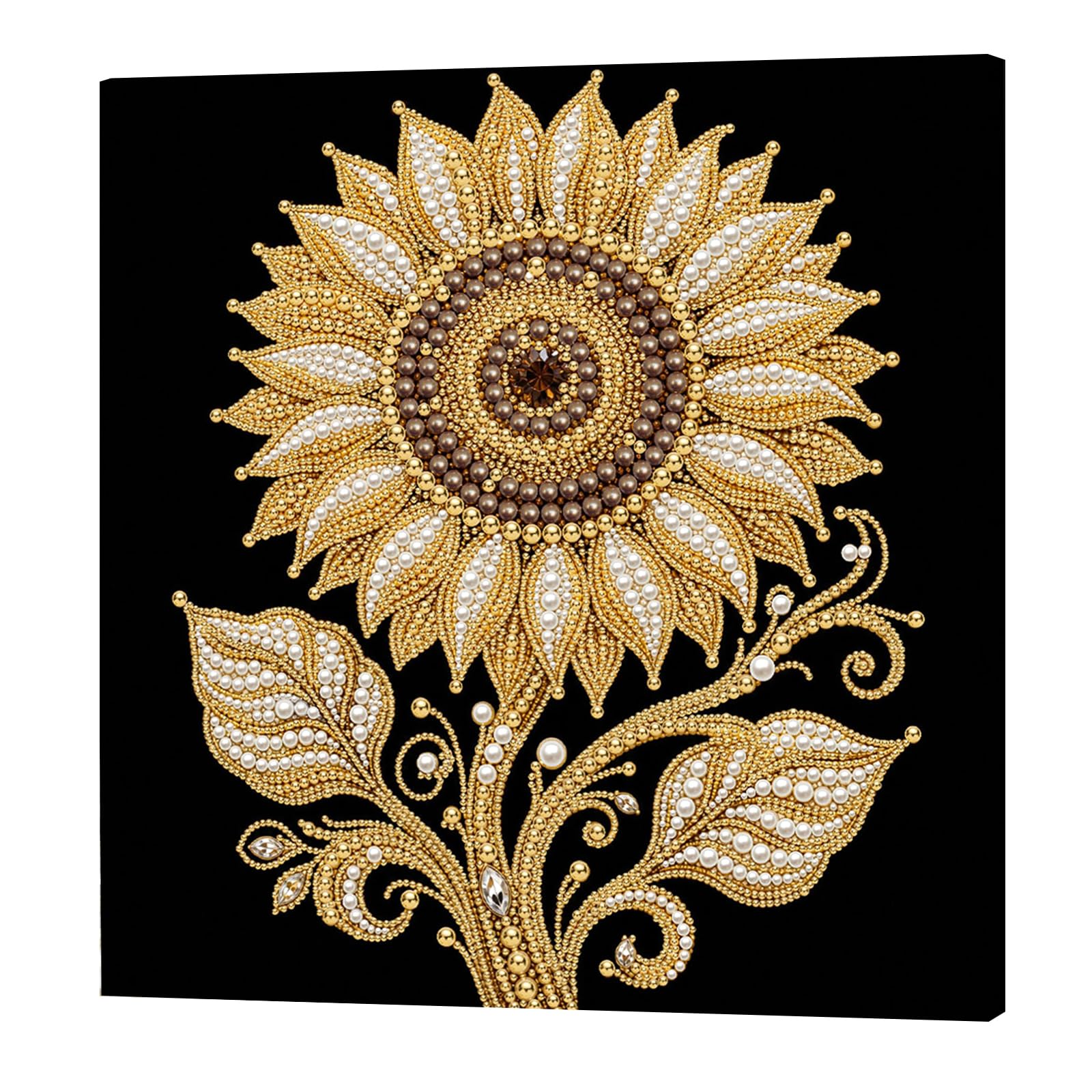Sunflower DIY Pearl Painting Kit with Frame 30x30cm Pearl Gem Paintings Picture Arts Craft for Adults/Beginners Gift Home Wall Decor