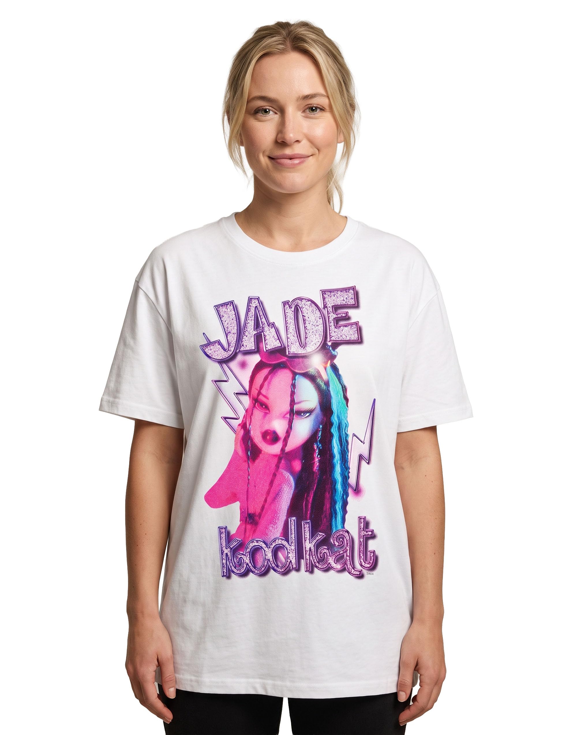 Vanilla Underground Women's White Bratz Jade Short Sleeved T-Shirt - Small