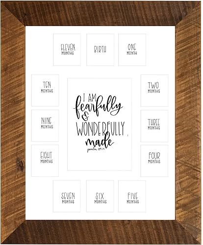 All Things for Mom Marco de fotos para el primer año I am Fearfully and Wonderfully Made con paspartú blanco de 11 x 14 pulgadas