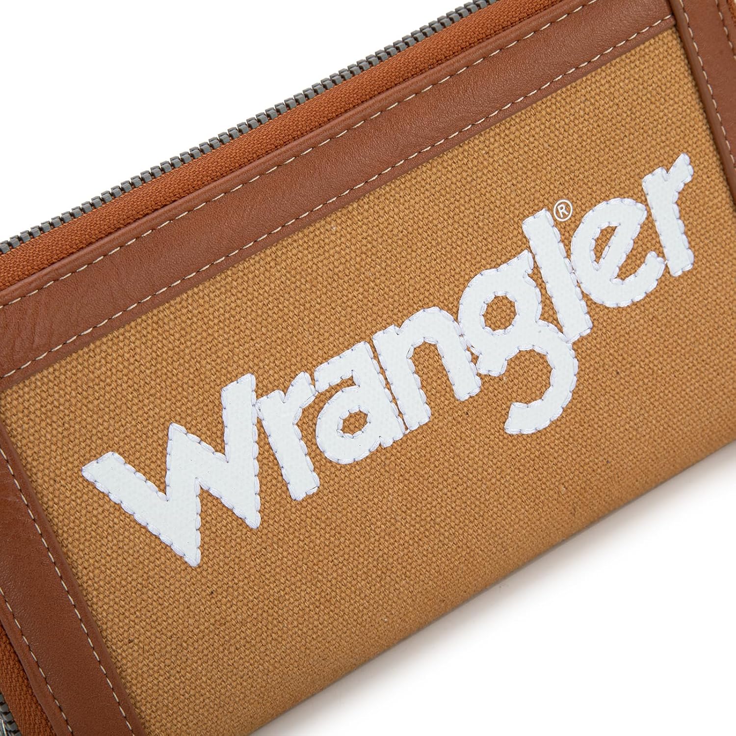 Montana West X Wrangler Classic Logo Wallets Wristlet Purse for Women Vintage Boho Ladies Wallet Coin Purse Two-Tone Credit Card Holder - Image 4