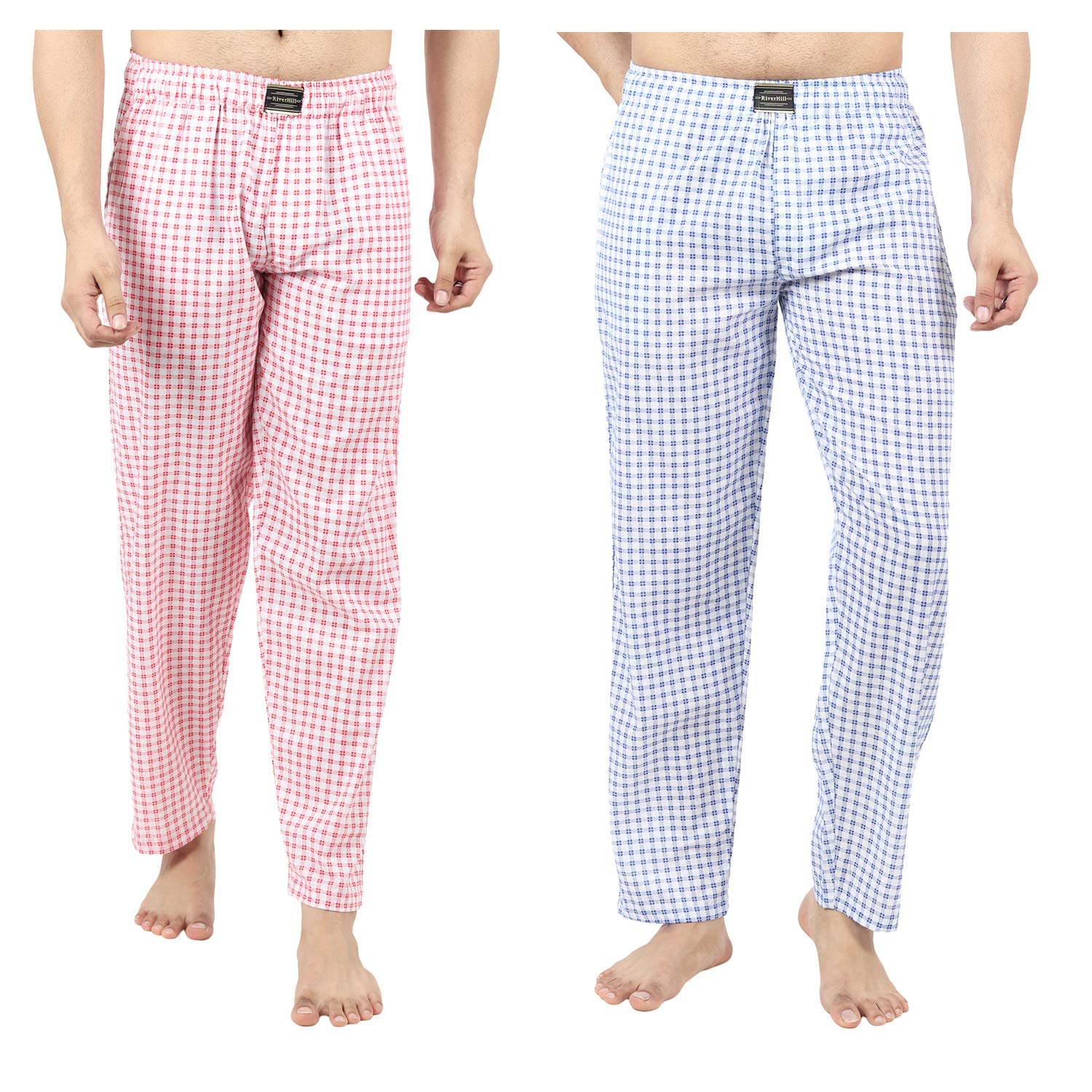 riverhill Men's Cotton Checkered Printed Pyjama Lower Pants Pack of-2-picture-25