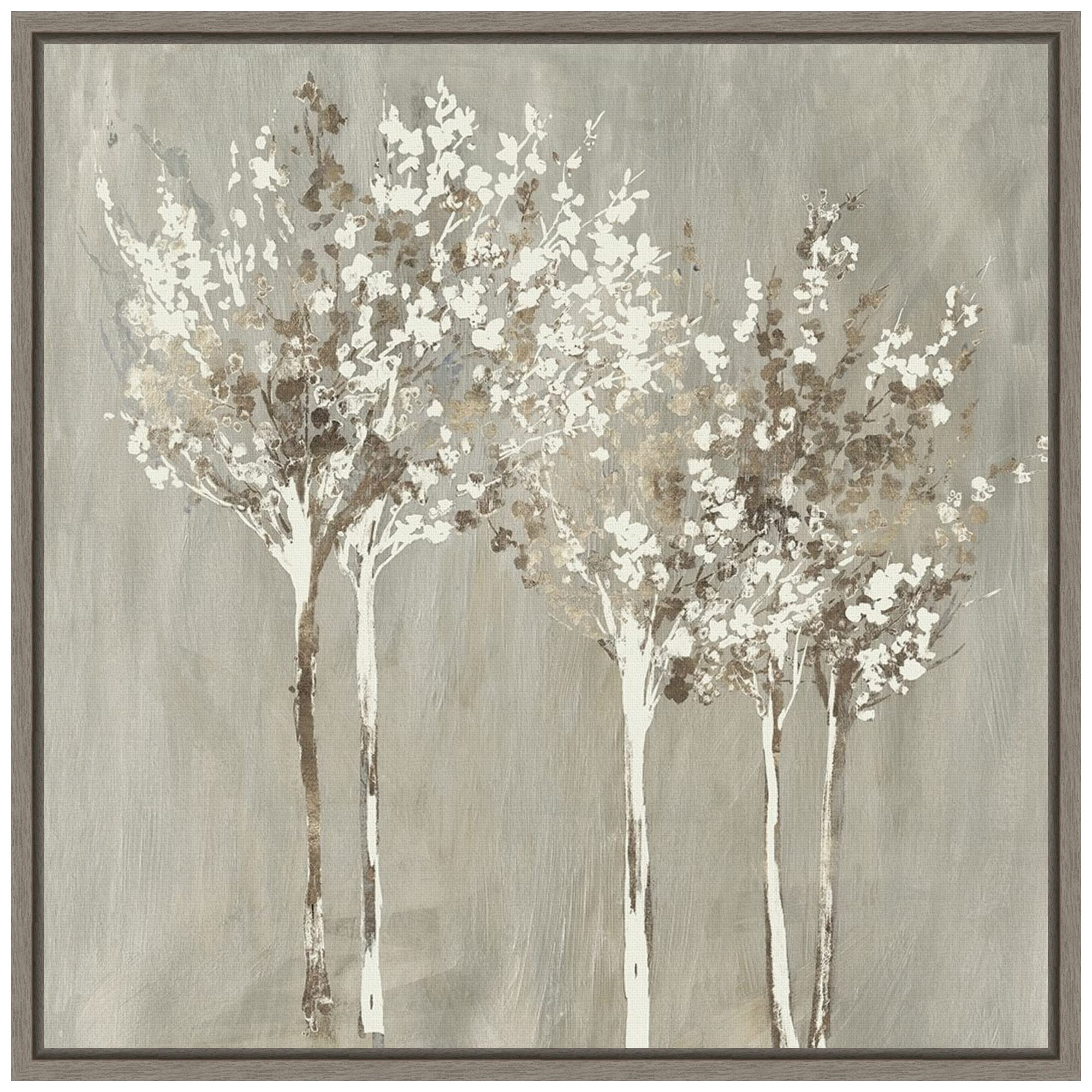 amanti art framed canvas wall art 16x16 dusky (trees) by allison pearce, framed wall art canvas, abstract artwork, rustic farmhouse decor, small poster painting for living room, bedroom, bathroom