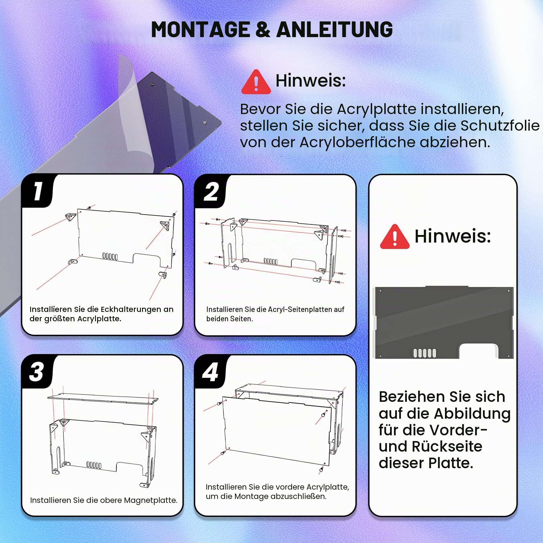 playvital Acryl Vitrine Schaukasten für Nintendo Switch 2, klarer Staubschutzhülle für Switch 2 Dock, Magnetische Belüftungsöffnung, Kratzfeste, wasserdichte, Display-Box, Transparent-Schwarz