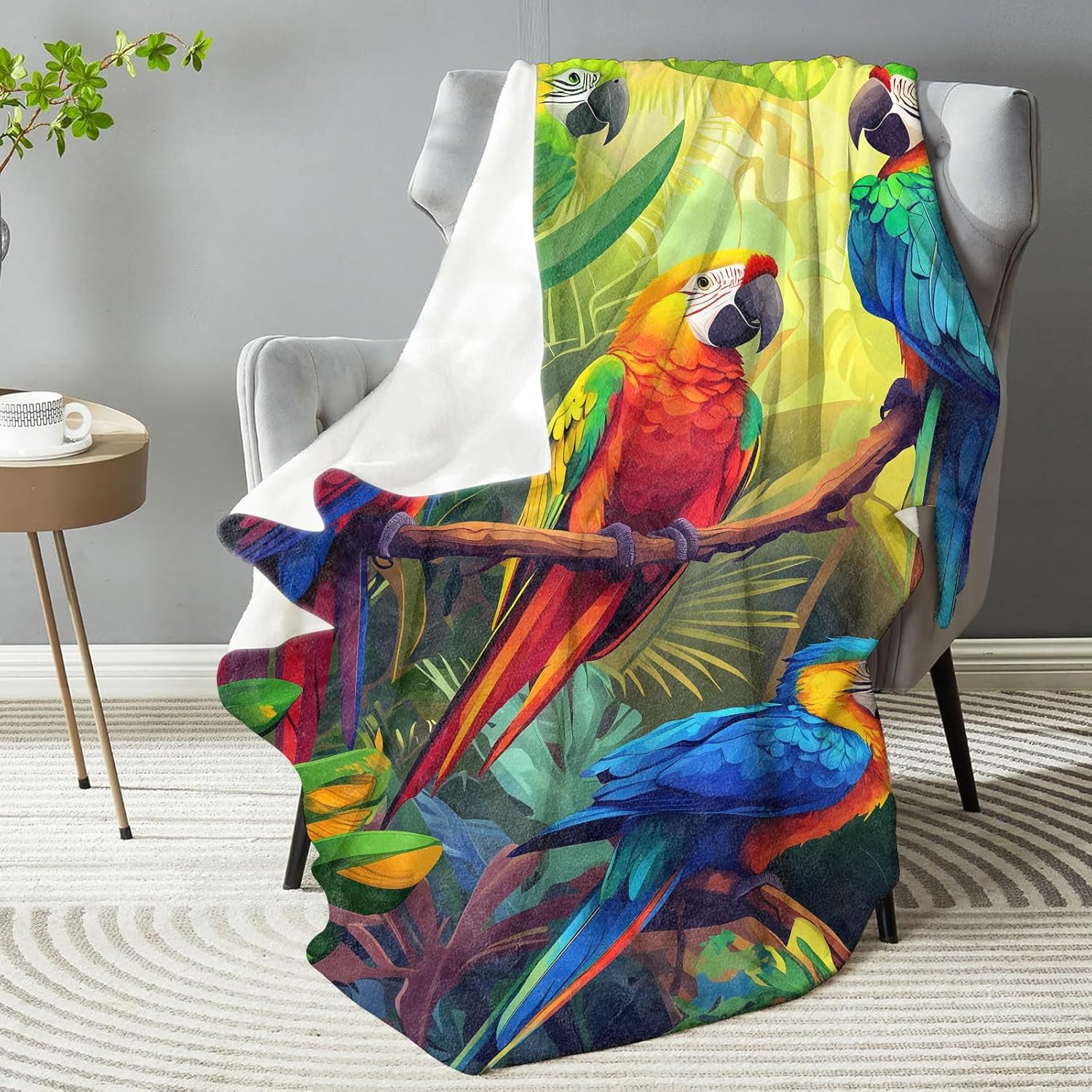 Parrot Blanket - Plush, Soft, Comfy, Lightweight, Warm, Fuzzy, Cozy and Stylish Flannel Throw Blanket Perfect for Couch, Travel, Bed, Office, Outdoor - 50in×60in(color66) - Image 2