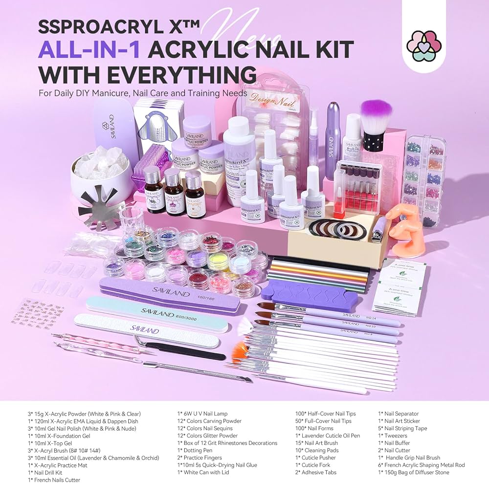 GEL NAIL セミナー DVDセット　未開封 Amazon.com: SAVILAND Nails Kit Acrylic Set: Professional Acrylic