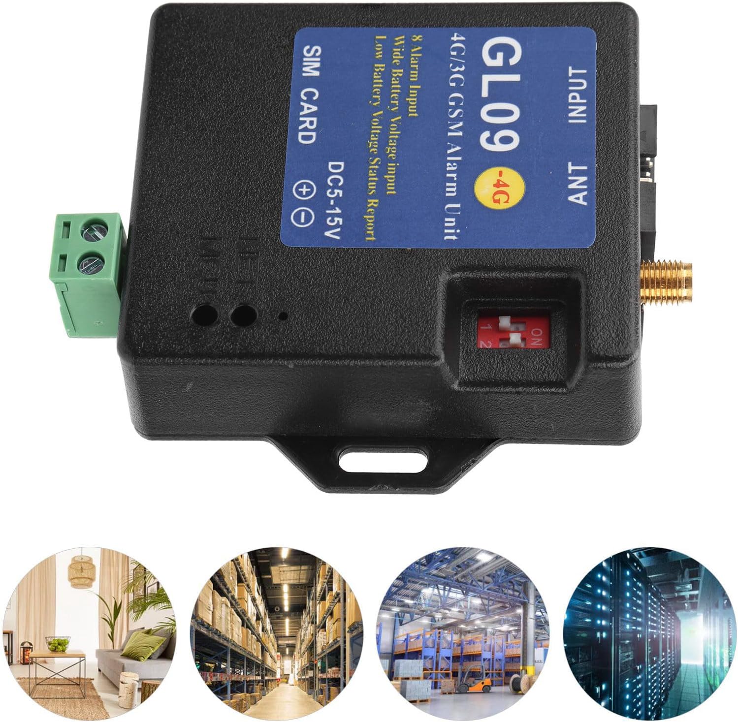 Sonew GL09 module with icons representing various applications like home, warehouse, and data centers.