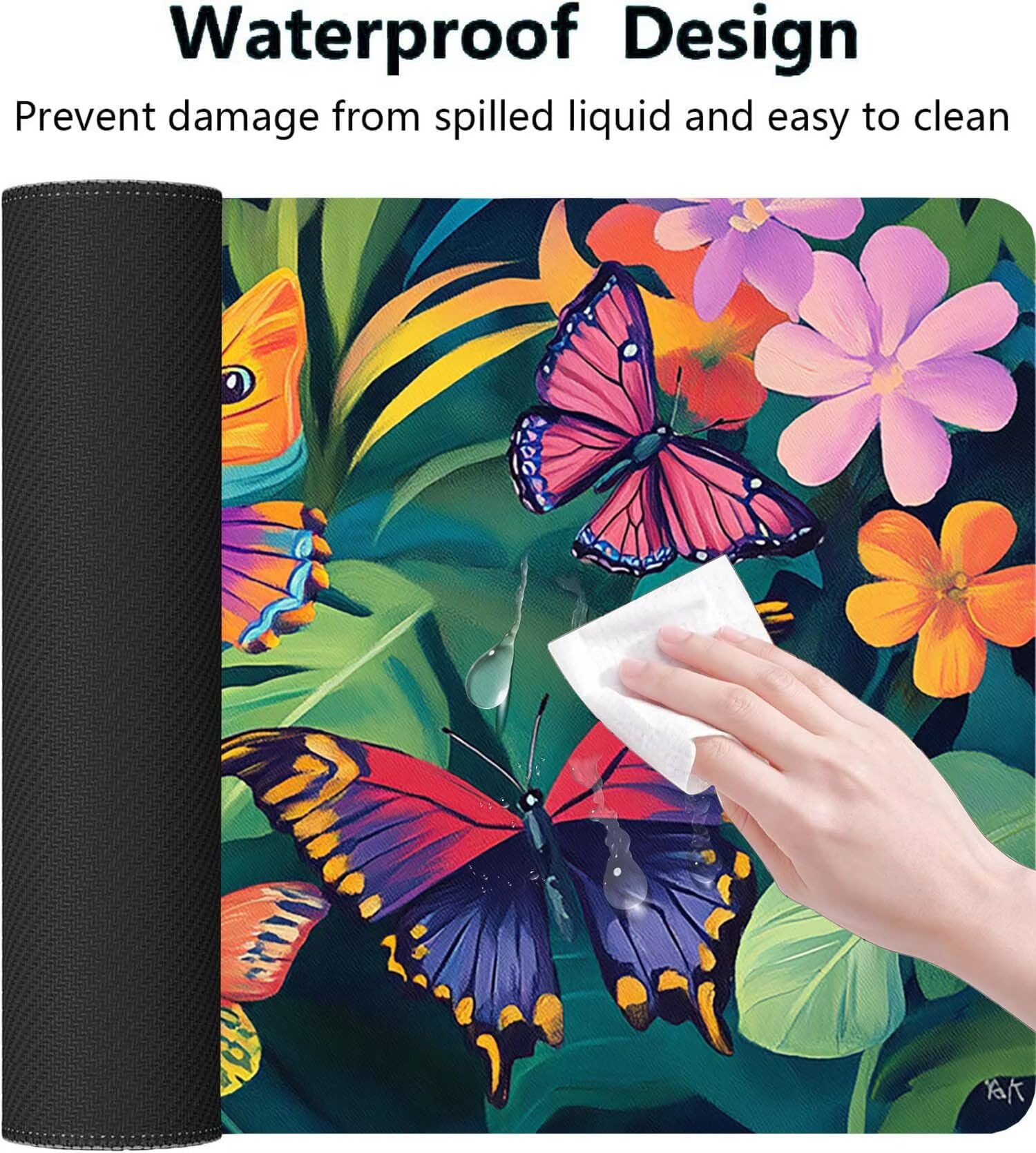 Tapis de Souris Gaming, Papillon sous Main Bureau XXL 900x400cm g811g-485