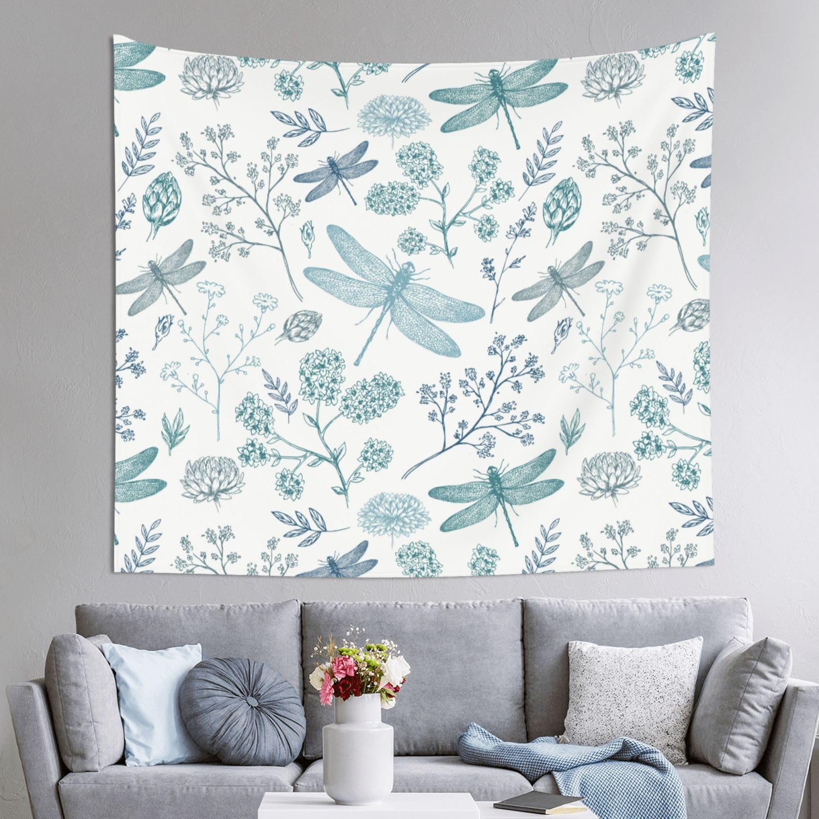 WKSGDSG Decoration Tapestry Wall Hanging For Bedroom, Dragonfly, 152x130cm Dorm Decor, Lightweight Easy Hang Wall Art For Living Room, Aesthetic Tapestries For Outdoor, Ceiling, Doorway, Camping