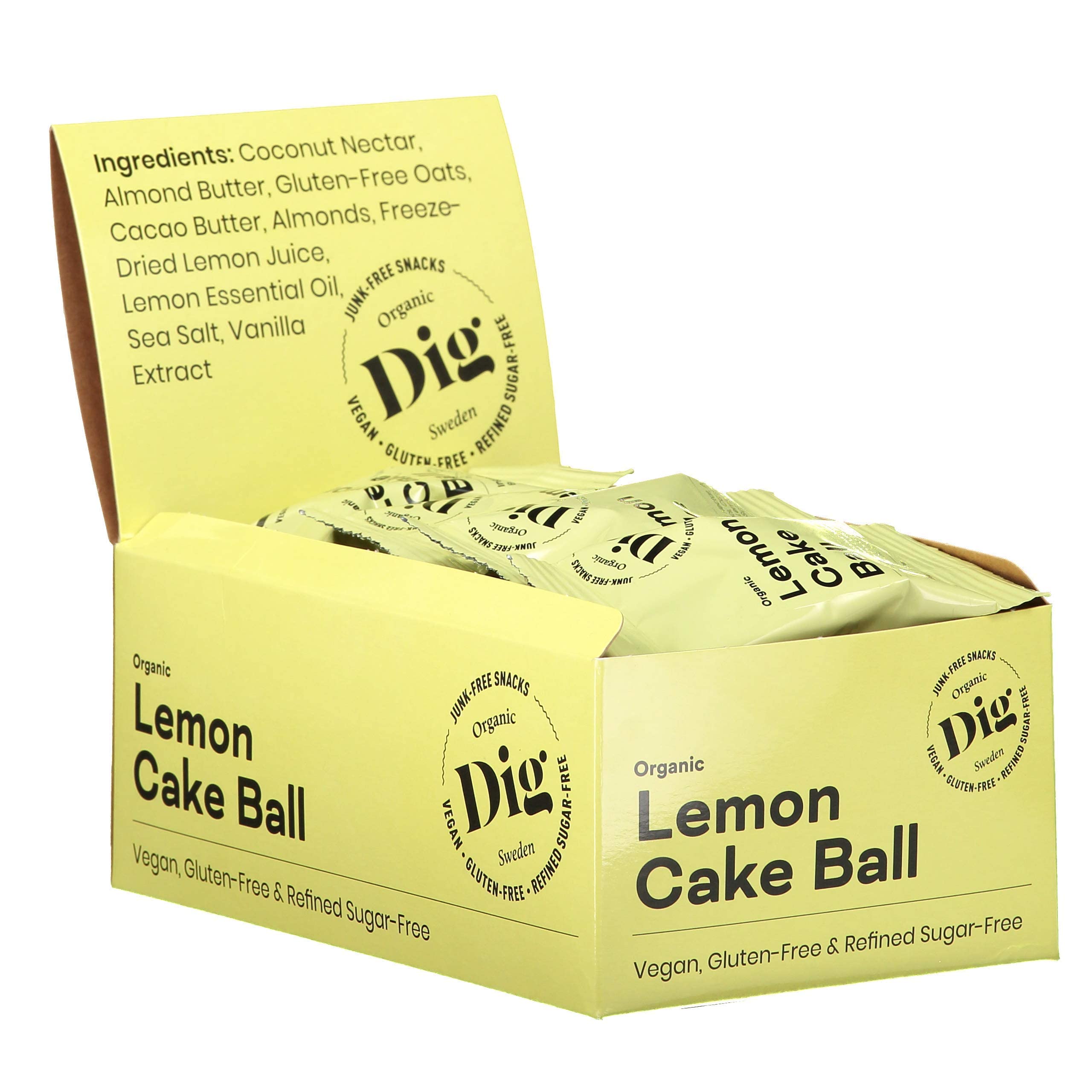 Dig Bio-Zitronenkuchen-Kugel – Vegan, Glutenfrei, 12 x 30g