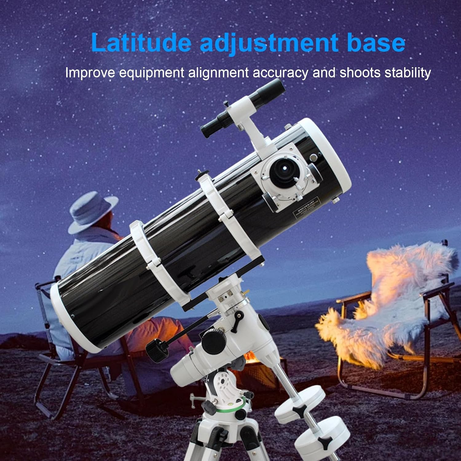Sanpyl Telescope Mount, Latitude Adjustment Seat for SkyWatcher & Star Field, Aluminum Alloy Equatorial Wedge Instrument Latitude Base, Telescope Accessory (Green and White)