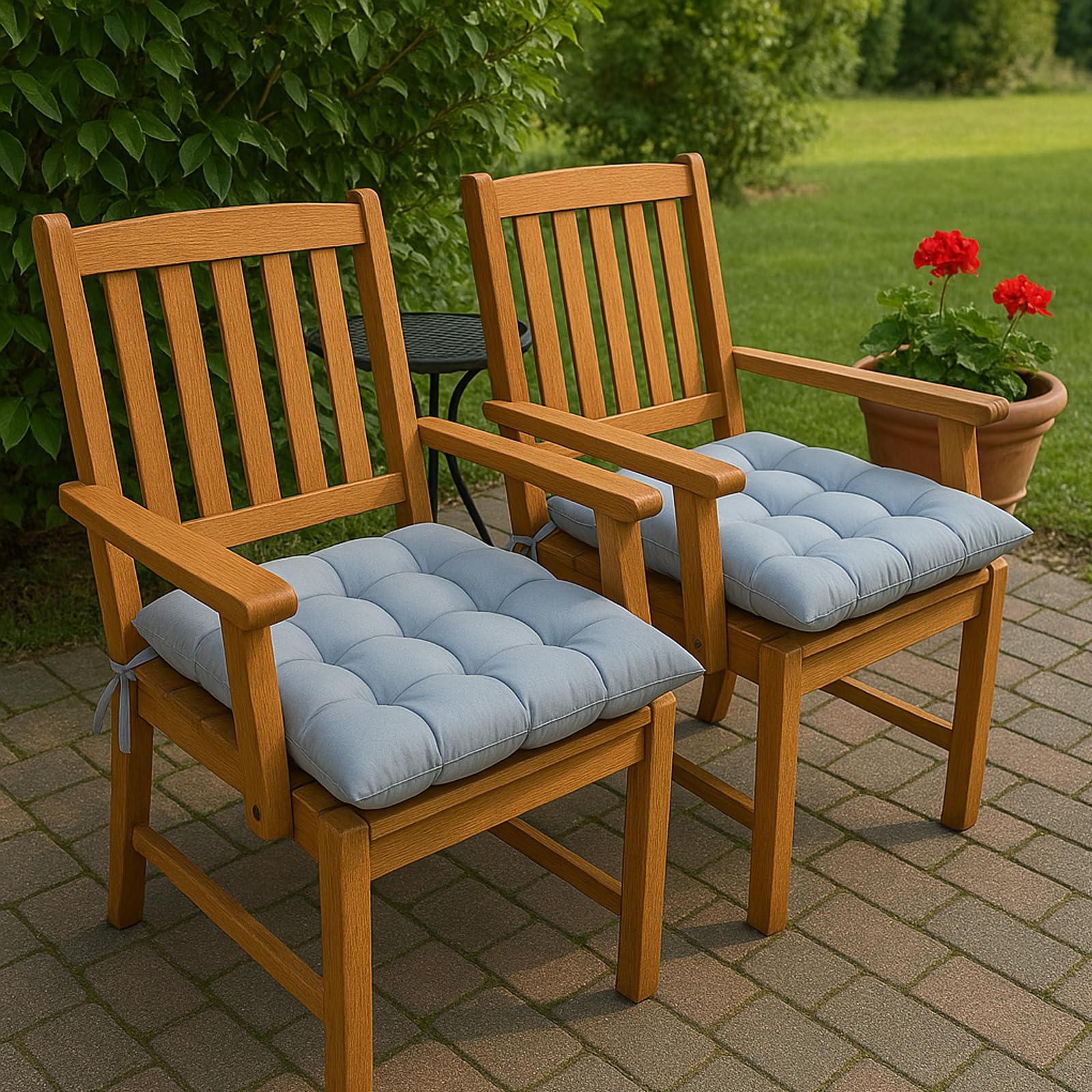Cushion Chair Pad Cushions, Tie-on Dining Chair Pads, 38x38x5 cm Hypoallergenic Soft Polyester Tie-on Chair Pads, Wide - Image 3