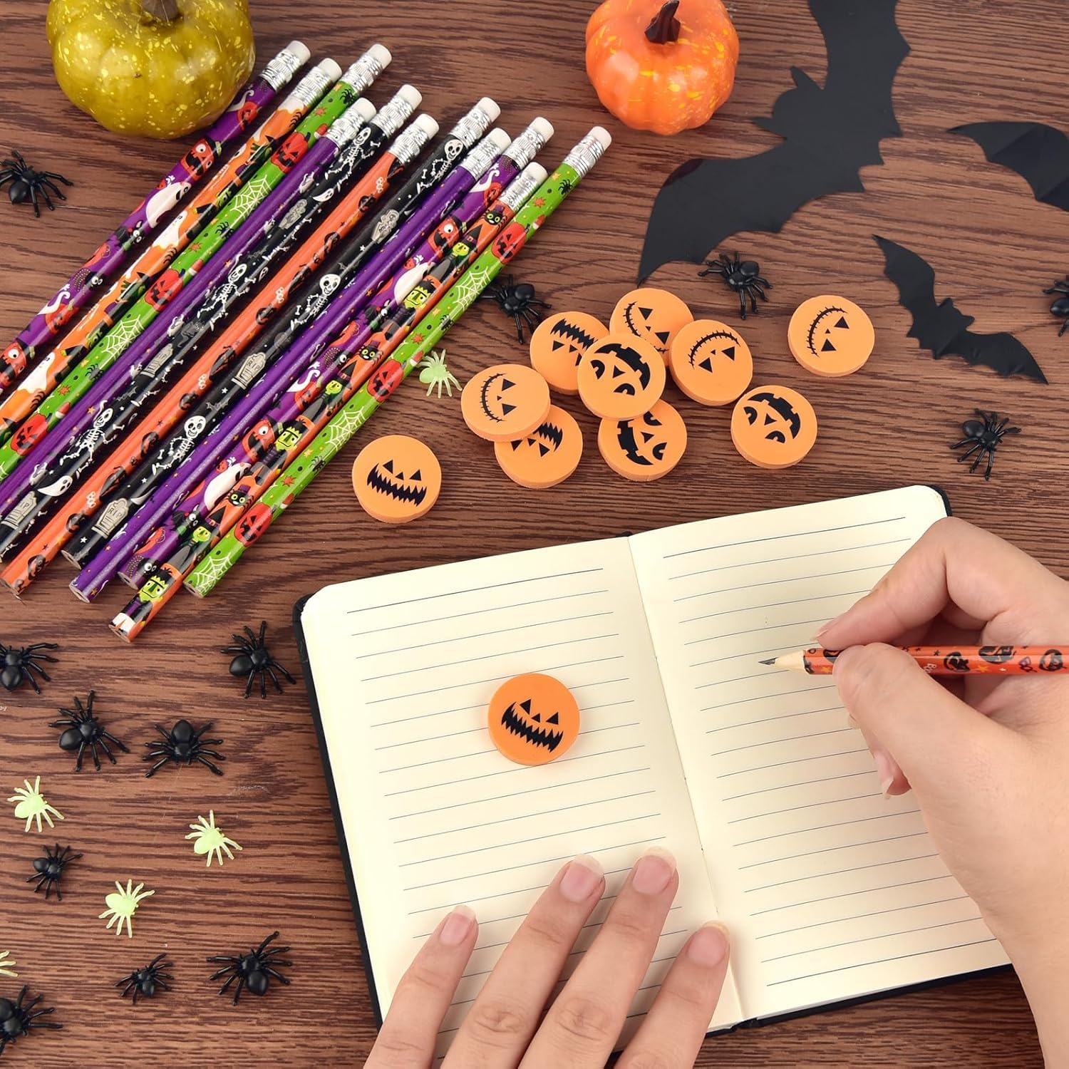 Zuazaor Matite di Halloween con Gomme per Ufficio Scuola Forniture (600)