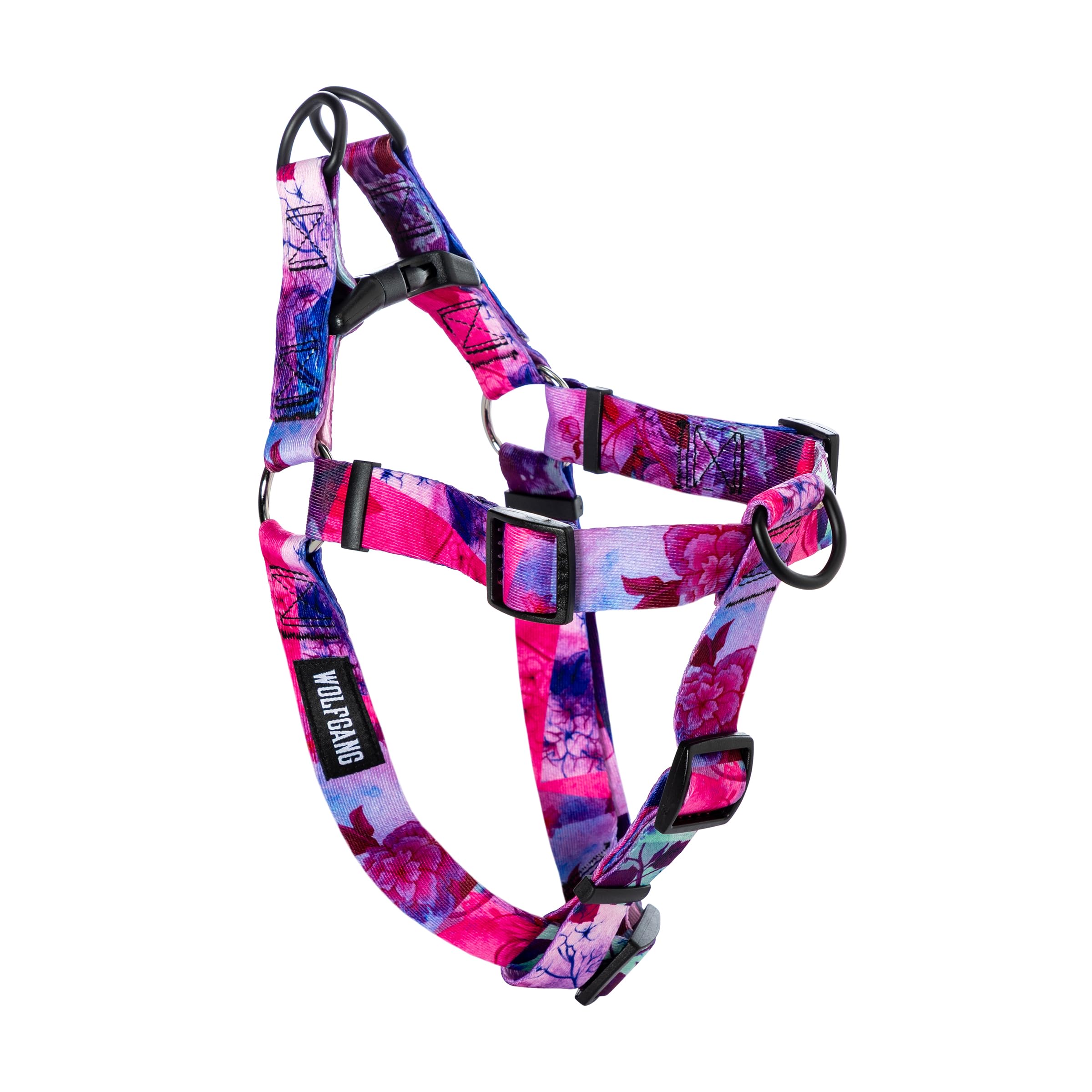 Wolfgang Heavy Duty Adjustable Dog Harness, Pull-Tested to Over 800 lbs for Walking & Training, Daydream Print, Large