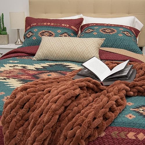 Miniatura 3 de Donna Sharp Juego de ropa de cama King  3 piezas  Juego de edredón Apache Southwest con edredón King y dos fundas de almohada King  Lavable a máquina