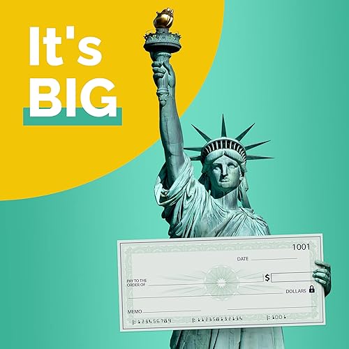 Miniatura 3 de Giant Check | 36x16 Borrado en seco Big Check para presentaciones – Premio de cheque falso de gran tamaño