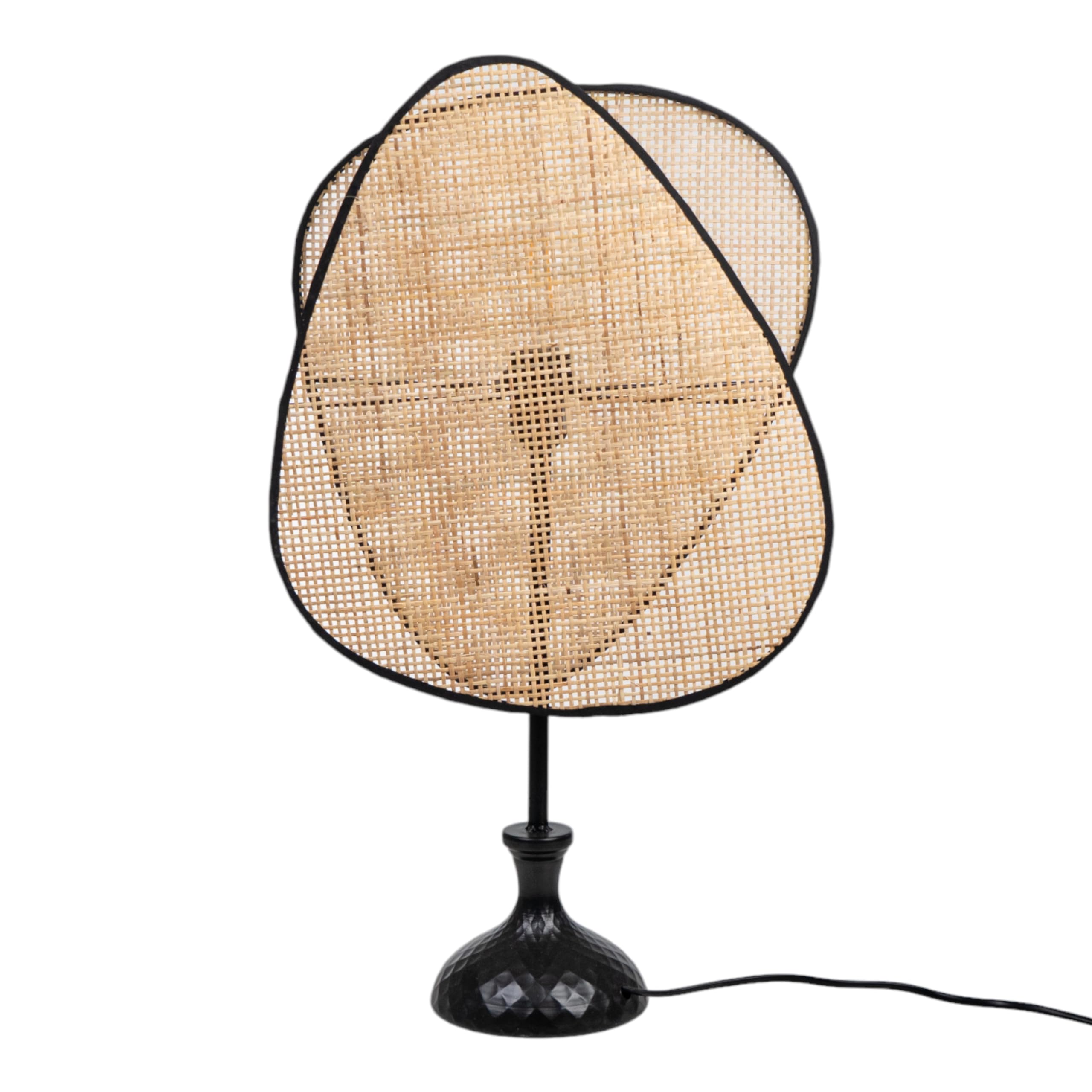 Lampe de chevet rotin noir Filo E27 pour chambre zen