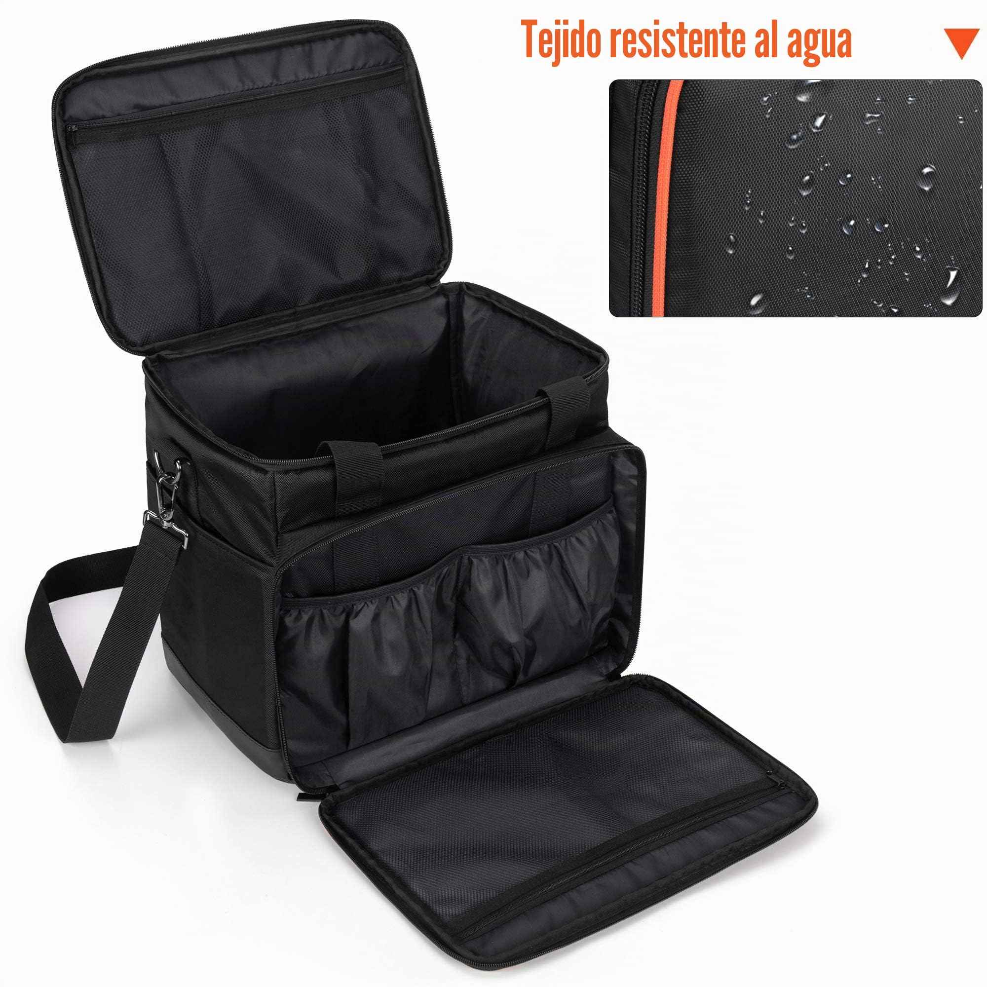 Trunab Bolsa de Transporte de Viaje Compatible con Jackery Portable Power Station Explorer, Estuche de Almacenamiento con Bolsillos Inferiores y Delanteros Impermeables para Cable de Carga y