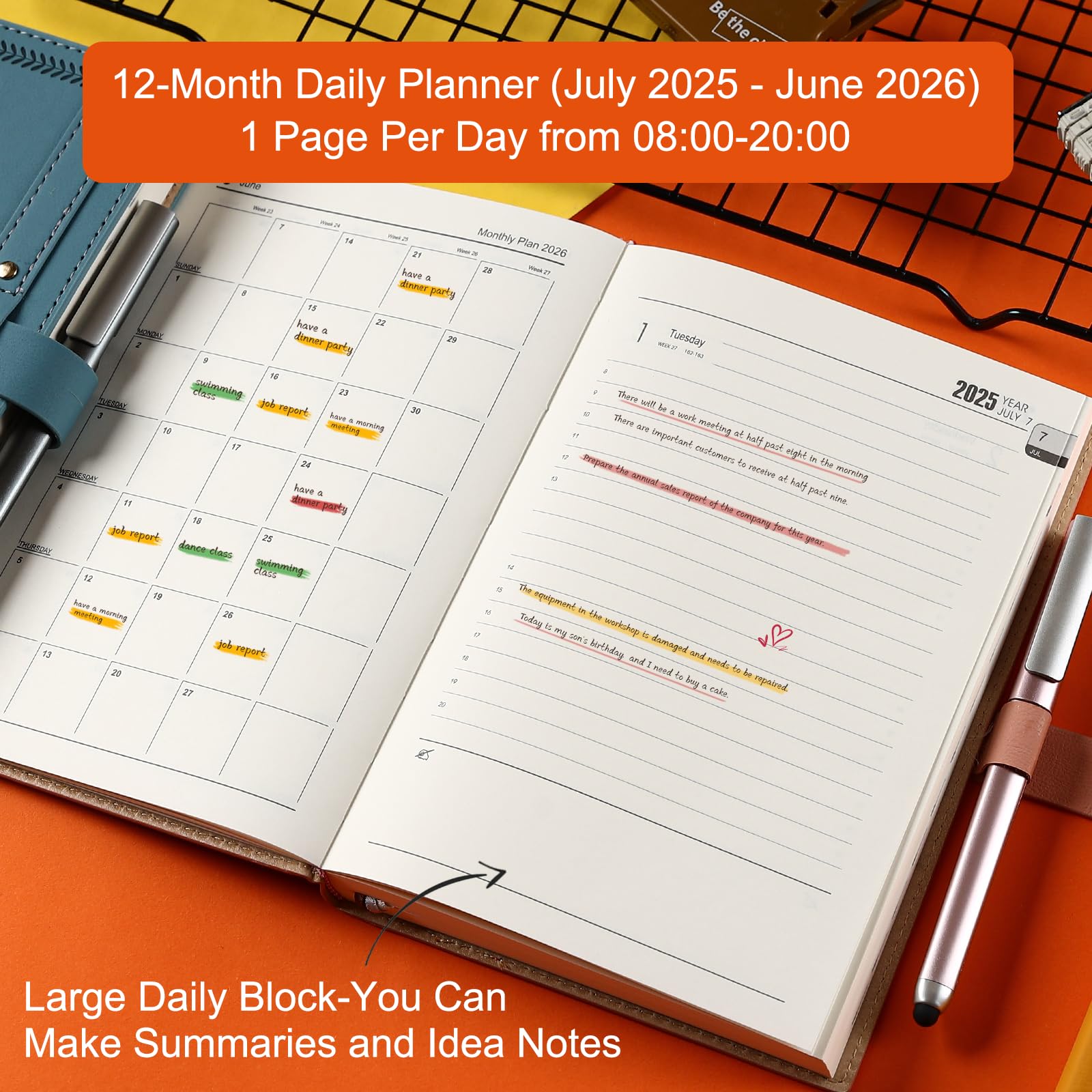 2026 Diary 2025-2026 A5 Day Per Page Diary Planner - July 2025 To June ...