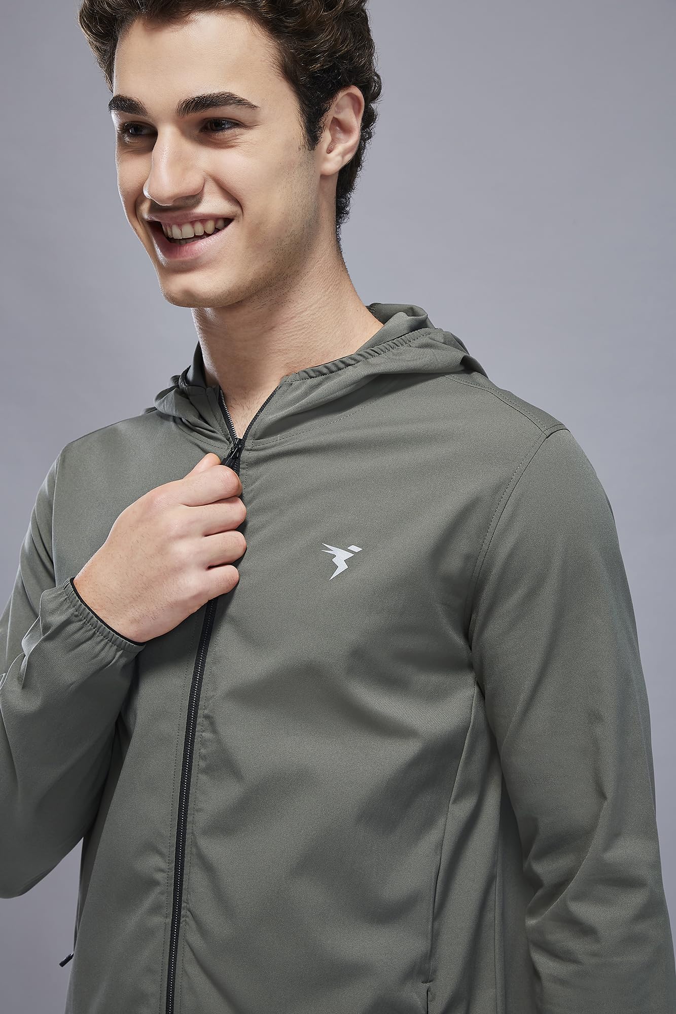 TECHNOSPORT Men's Slim Fit Solid Hooded Jacket - (MJPM91BTE_Beetle_2XL) - Image 3 thumbnail