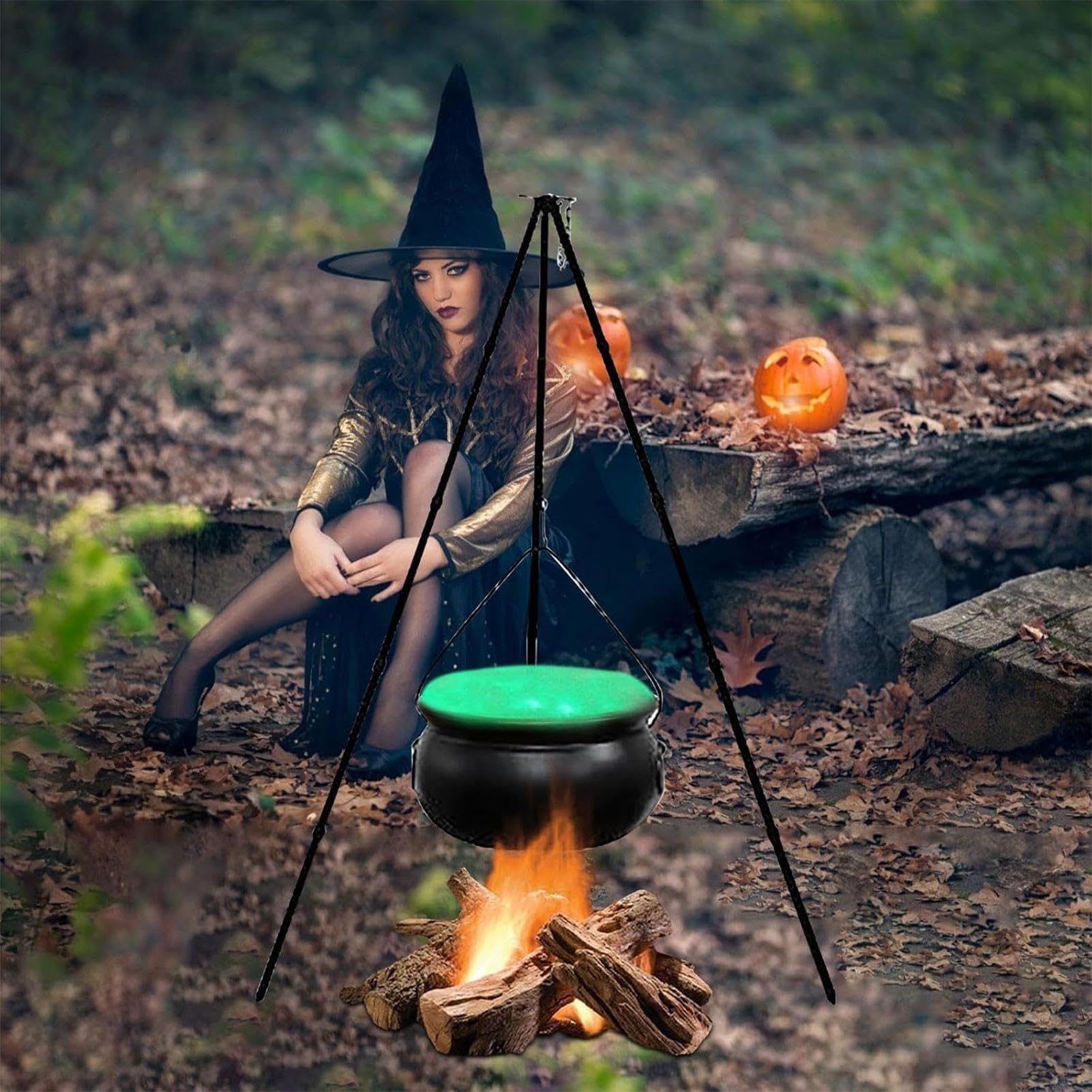 Halloweenowy Kocioł Czarownicy Vintage Dekoracyjna Miska Na Słodycze Z | Garnek Czarownicy do Ogrodu Przyjęcia Plenerowego Nawiedzonego Domu Patio Ganku Podwórka T