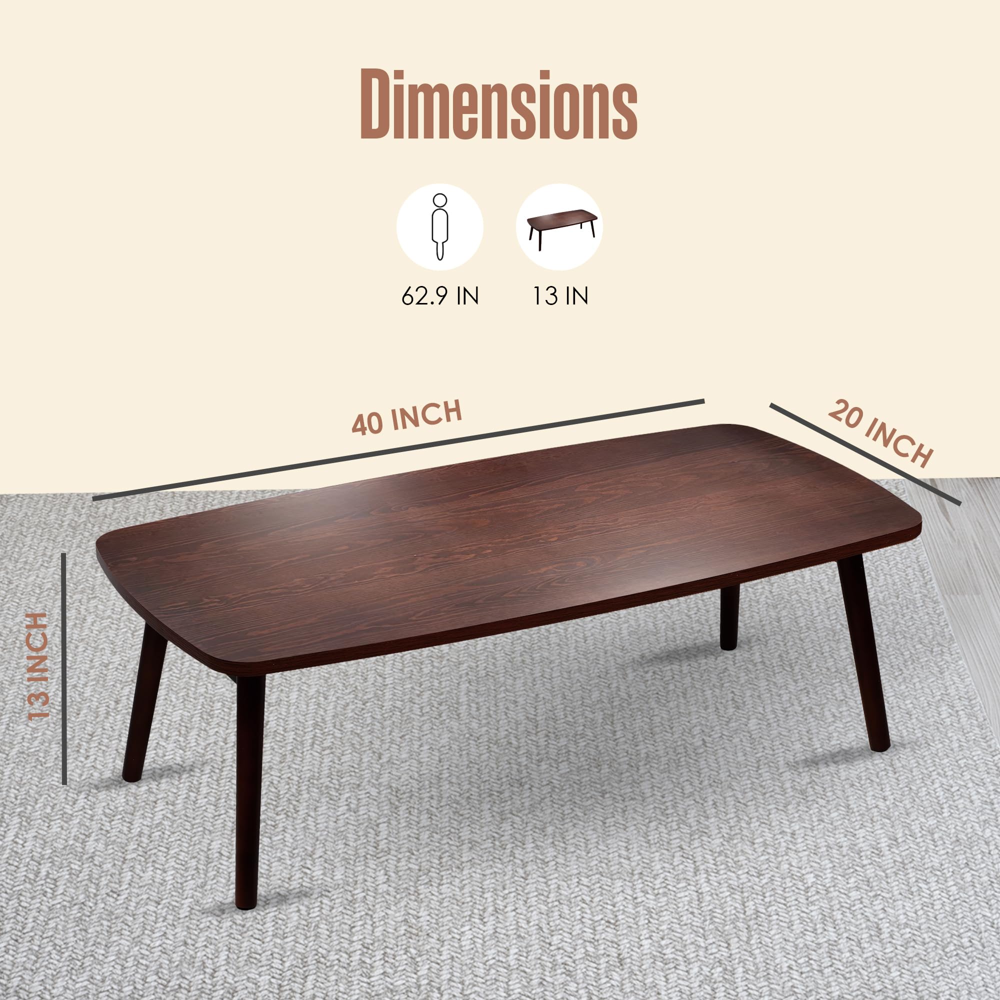 Amazon.com: Houseables Japanese Floor Table, Folding Coffee Table