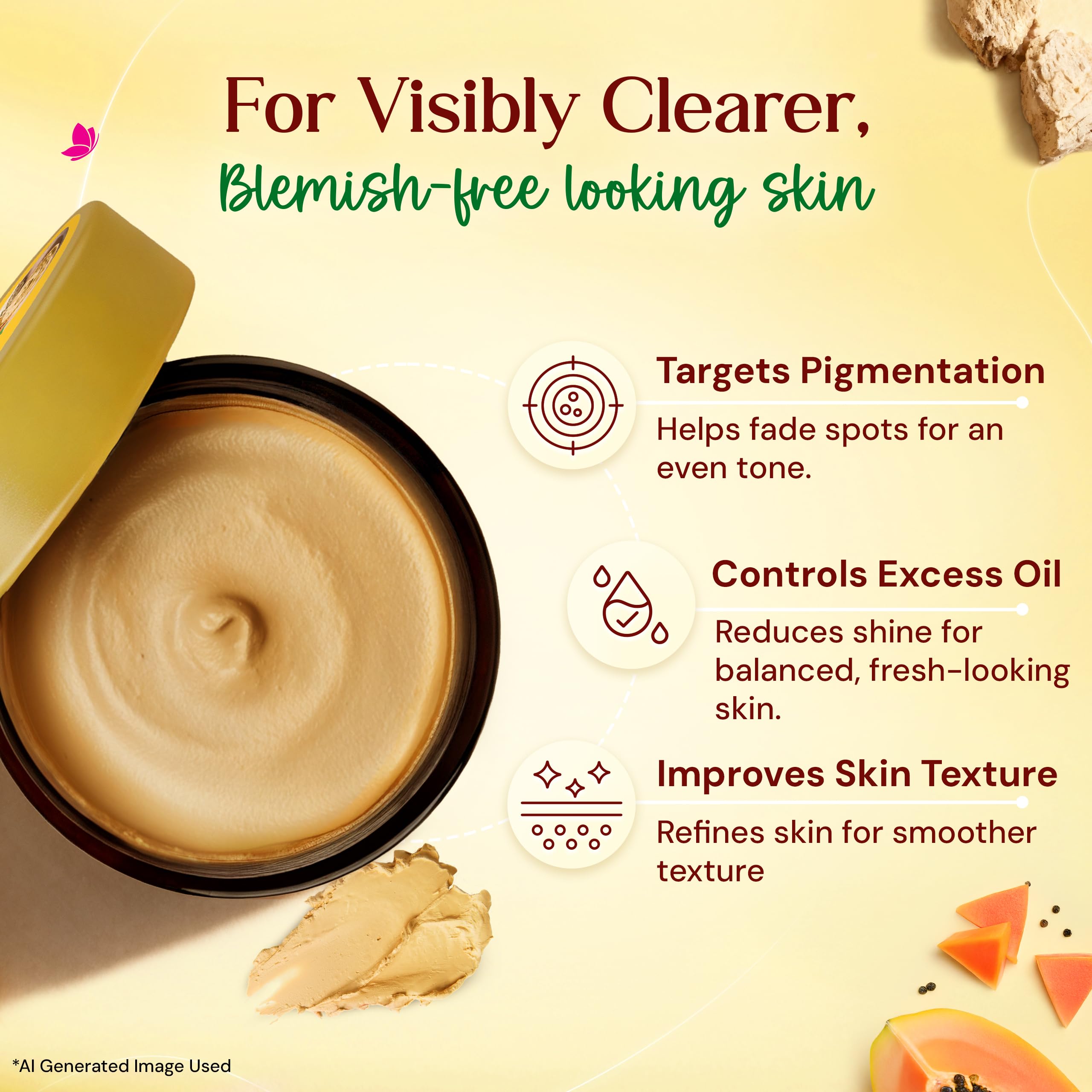 Banjara's Multani Mitti Face Pack Clear Smooth Skin (15min easy use) 110gm
