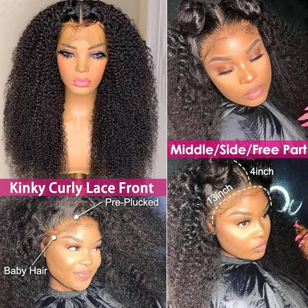 Kiki_Fei Amazon.com : Skouty 34 Inch Afro Kinky Curly Human Hair Wig