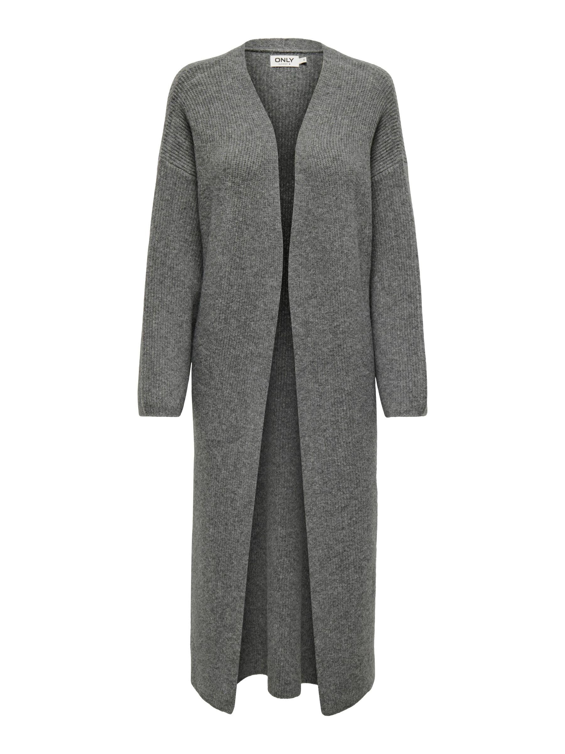 ONLY Onlalpha LS Maxi Cardigan KNT, Medium Grey Melange, S