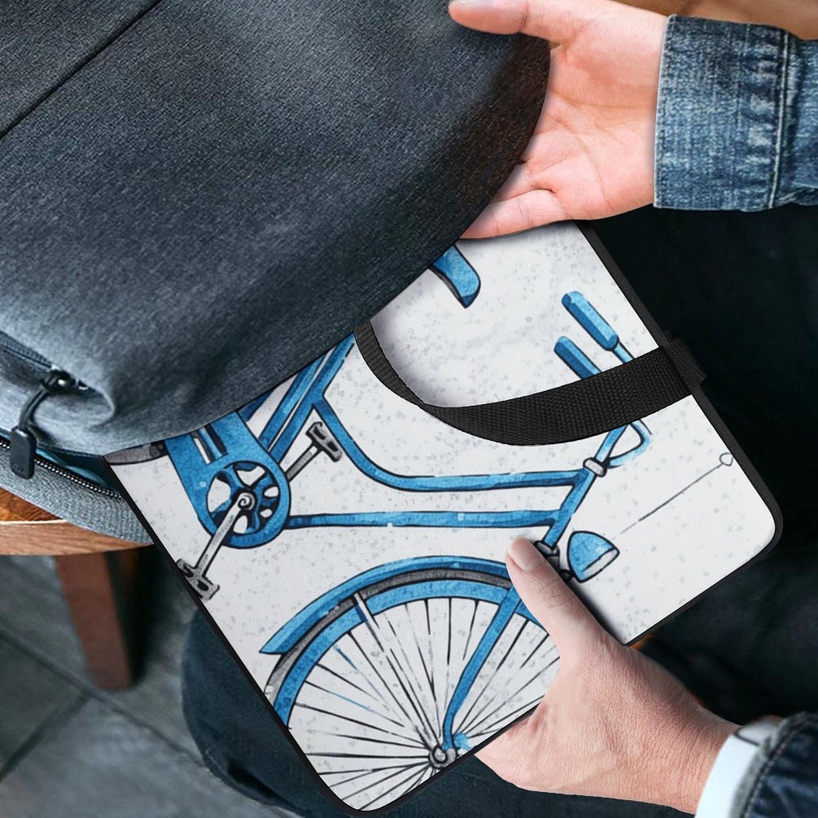 Blu Bicicletta Laptop Sleeve Ultra-sottile, impermeabile, 13 pollice Laptop Borse, Portatile Protettivo Computer Bag con Cinghia da Mano