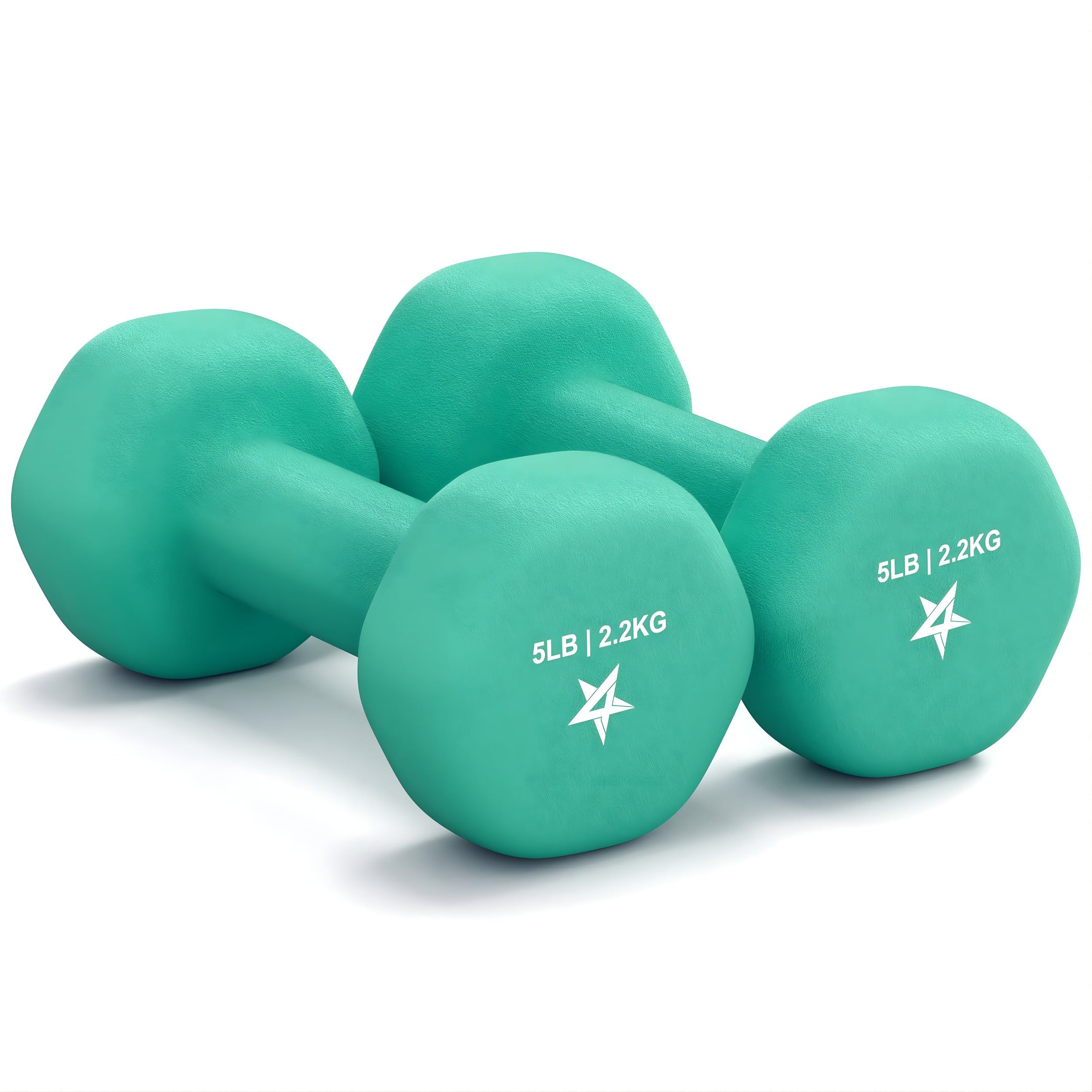 Yes4All Neoprene Coated Dumbbell Hand Weight Sets of 2 - Multiple Weight Options with 15 Colors, Hexagon Shape, Anti-roll, Anti-Slip