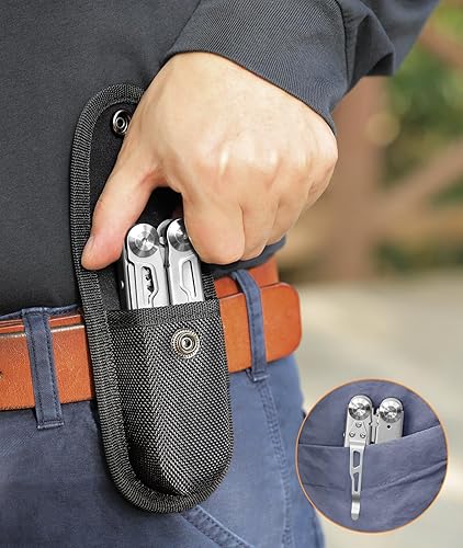 Miniatura 6 de Multiherramienta, multiherramienta plegable de acero inoxidable 14 en 1 con cortador de alambre, cuchillo, sierra, destornilladores,