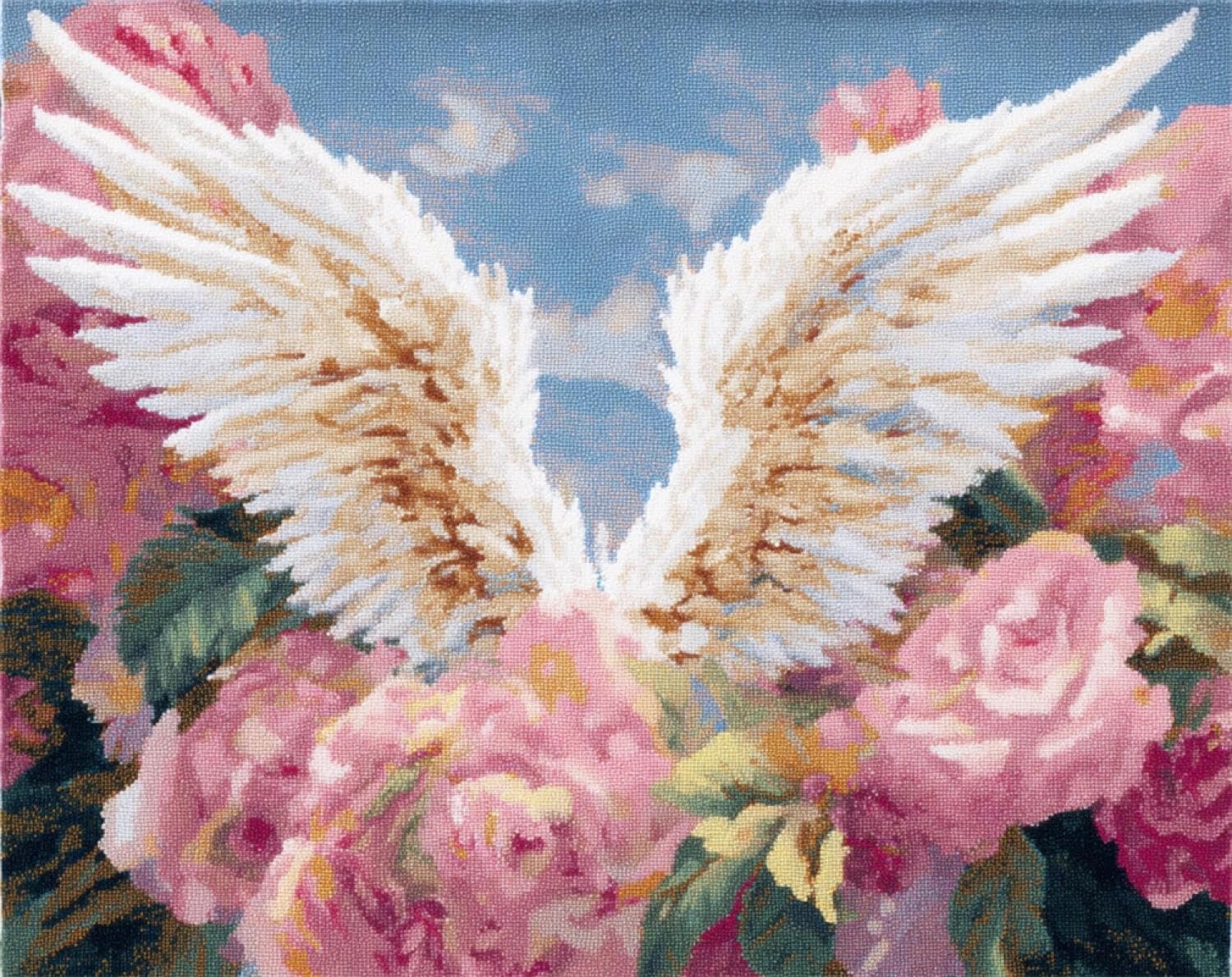 Henypt Color Diy Latch Hook Rug Kits Wings And Flowers 80X160cm