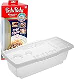 The Original Fasta Pasta Microwave Cooker with Lid & Built-in Strainer-No More Messes, Waiting for Water to Boil, or Sticky Noodles-Perfect Al Dente Pasta Every time- Patented Design, It Really Works