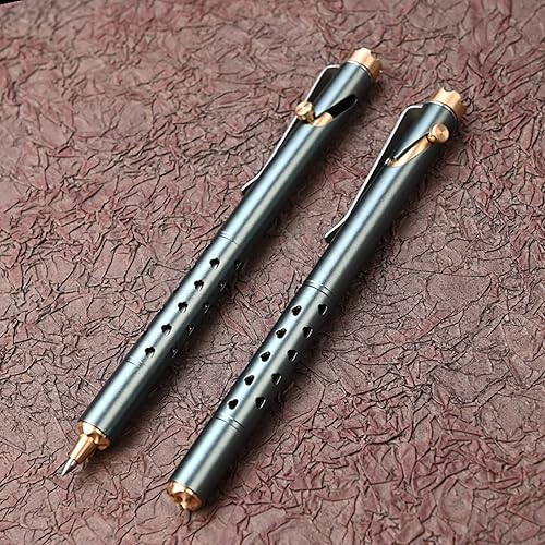 Miniatura 6 de Bolt Action - Bolígrafo táctico de aluminio con perno de corona, latón macizo con recambios, bolígrafo de firma para negocios, Navidad, cumpleaños