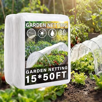 Garden Insect Netting for Raised Beds Extra Large Fruits Tree Netting Pest Barrier White Ultra Fine Mesh Row Bed Covers Net for Vegetable Fruit Protection from Insect Bird Animals15 x 50 ft