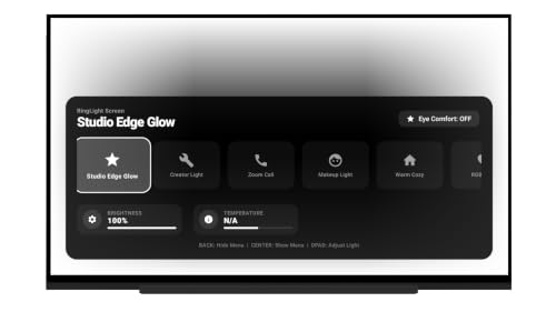 Ring Light Screen – Studio Light for TV – vue 2