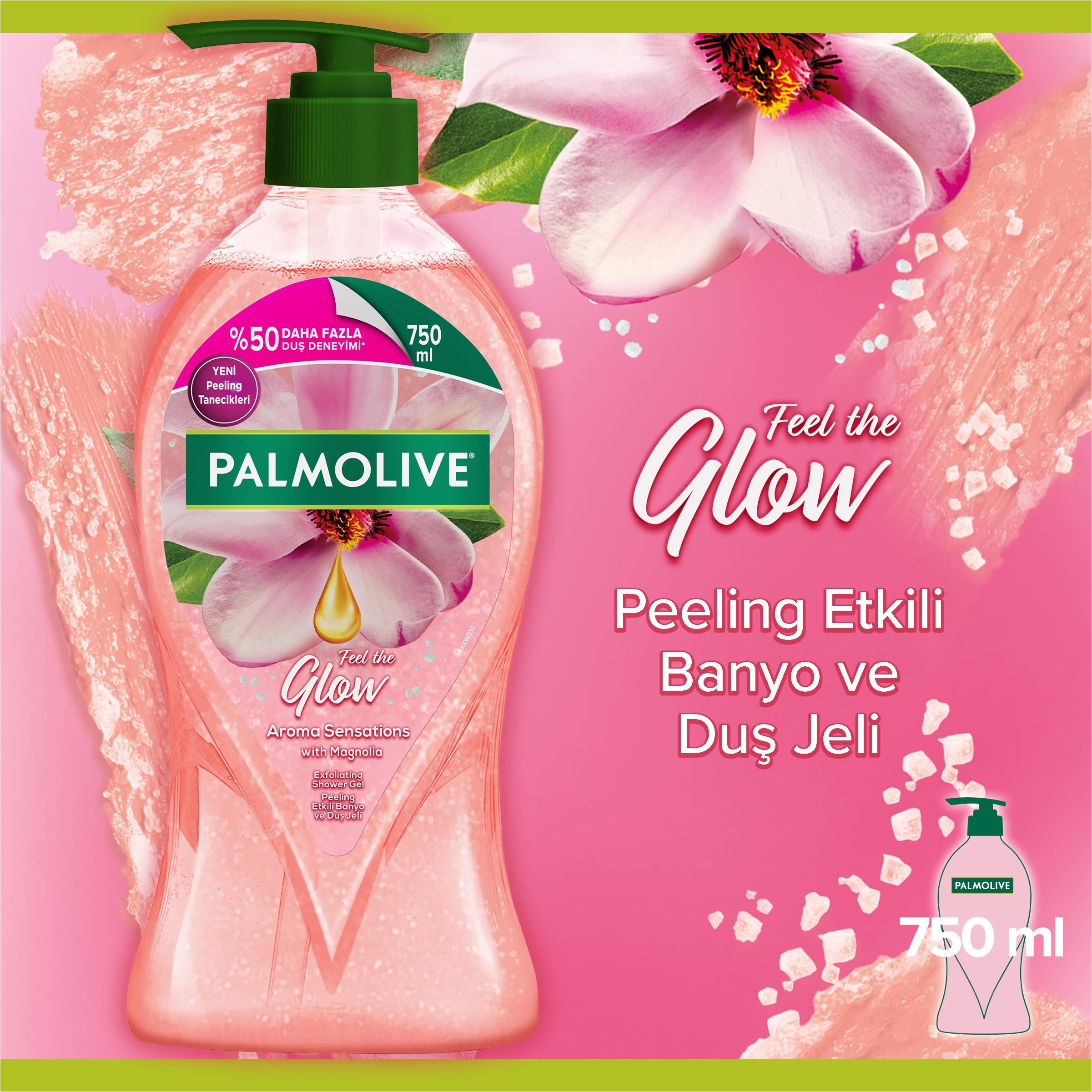 Palmolive, Aroma Sensations Feel The Glow Peeling Etkilli Banyo Ve Duş Jeli 750ml, Çok Renkli