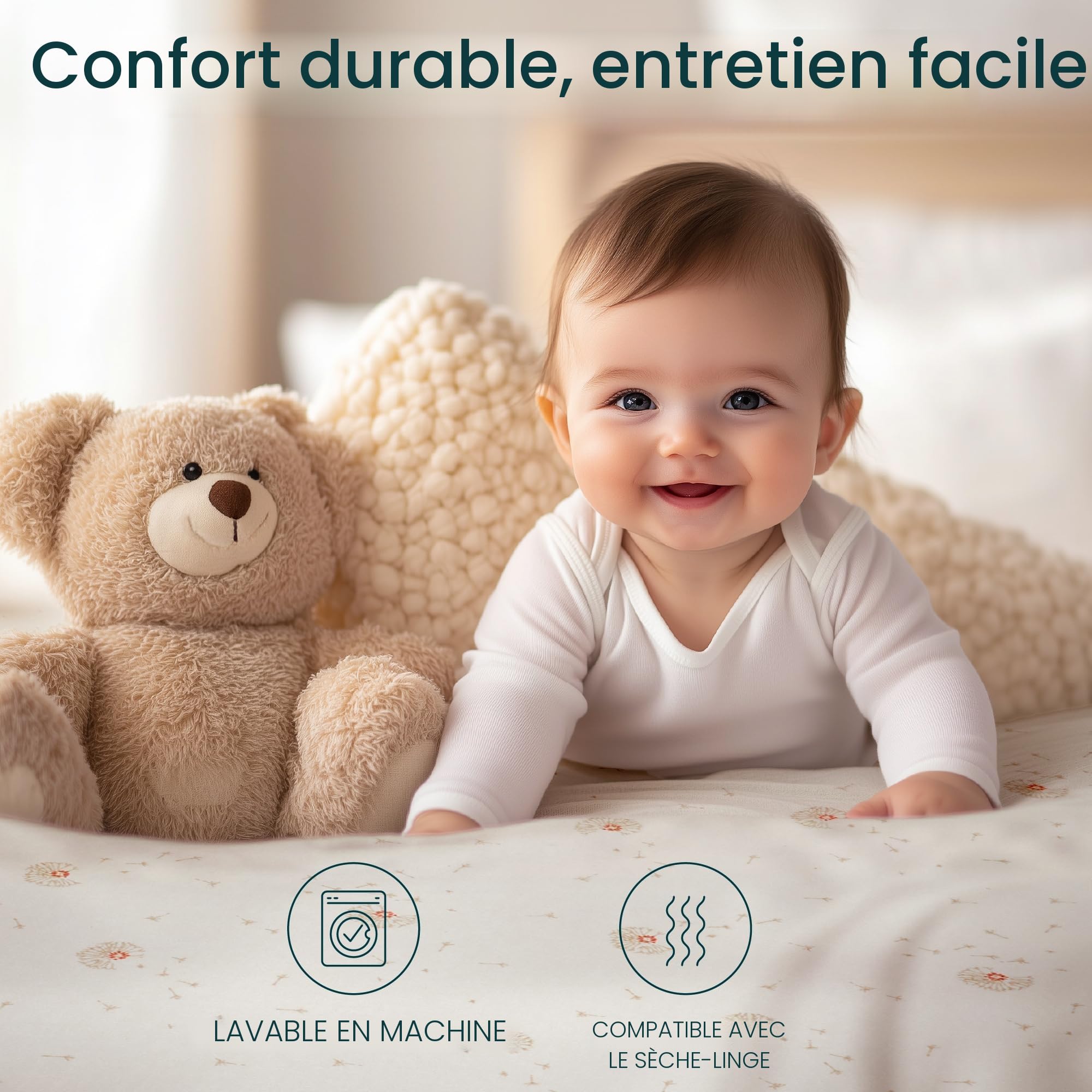 Tutti Bambini Drap Housse Berceau (Lot de 2) - Jersey de Bambou Doux & Respirant - Draps Cododo avec Élastique Double - Convient aux Matelas de 53 x 80 cm à 60 x 90 cm (Cocoon)